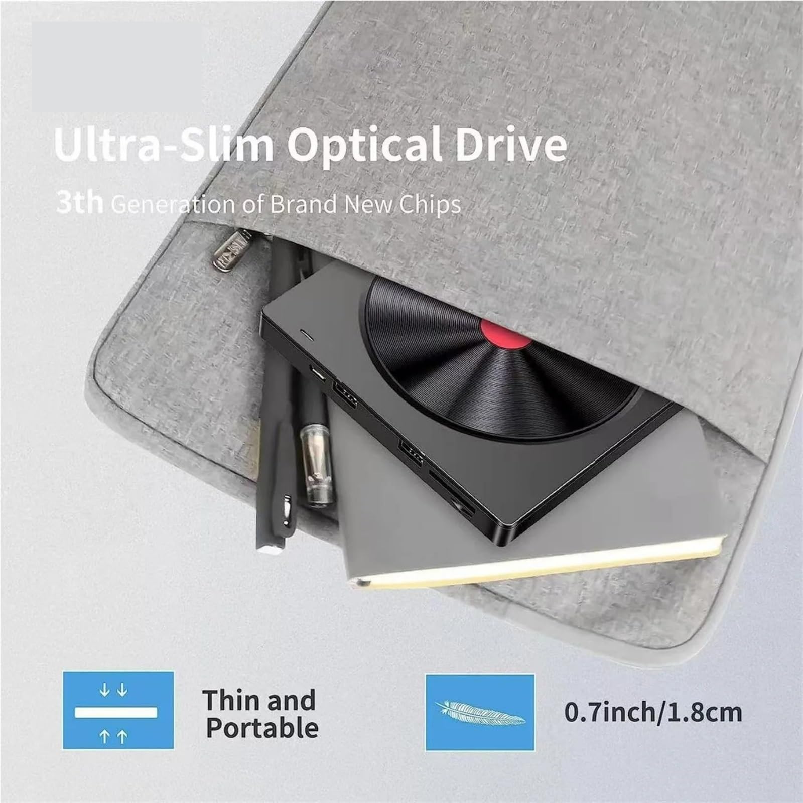 unità Blu-Ray Esterna 5 in 1, Lettore Ottico USB Portatile Sottile, Lettore CD/Dvd