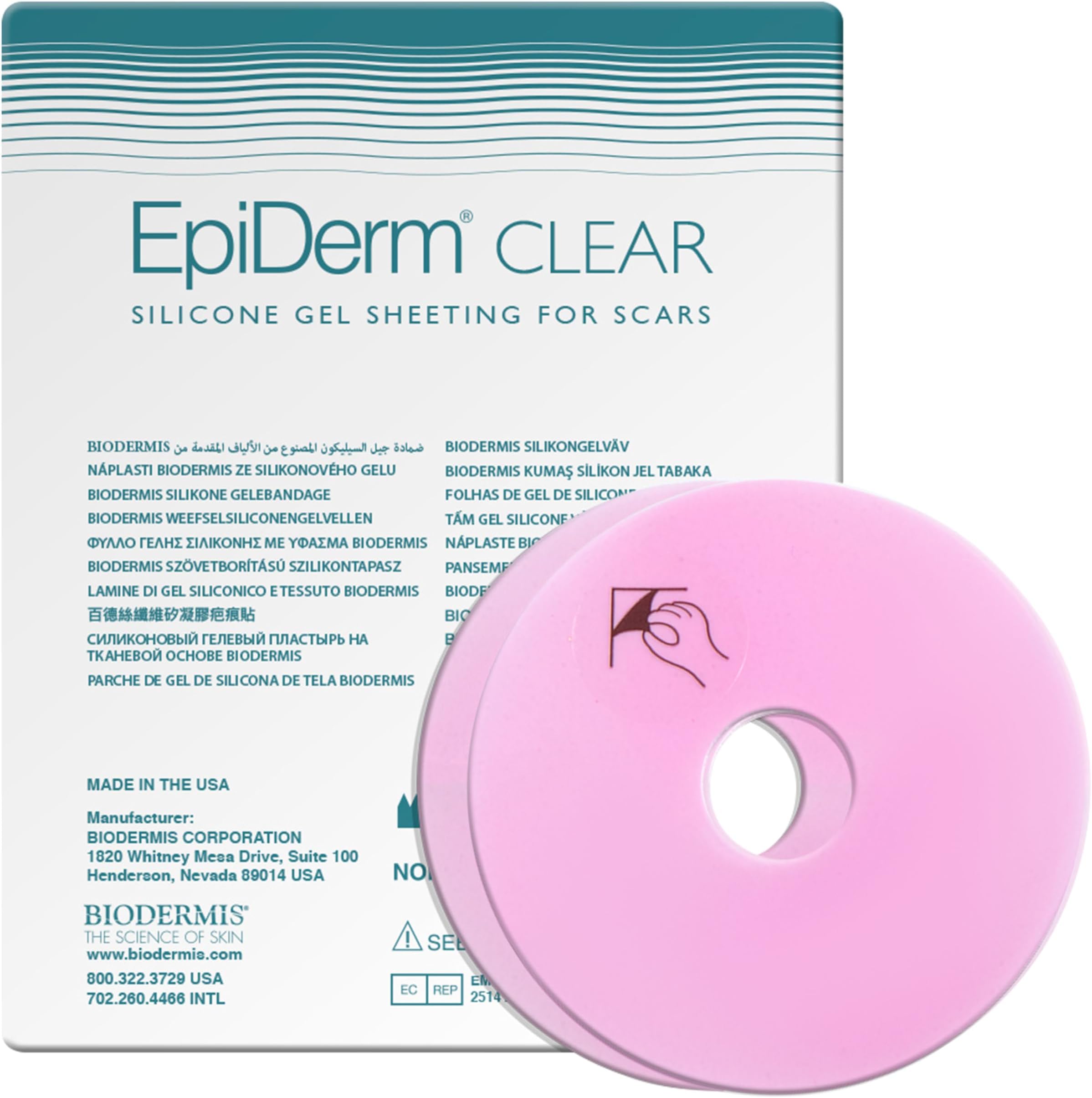 Epiderm Areola Circles – Silicone Scar Sheets for Surgical Scars from Areola Reconstruction & Breast Augmentation - Washable & Reusable Silicone Sheets - Complements Mastopexy Forms - 1 Pair, Clear