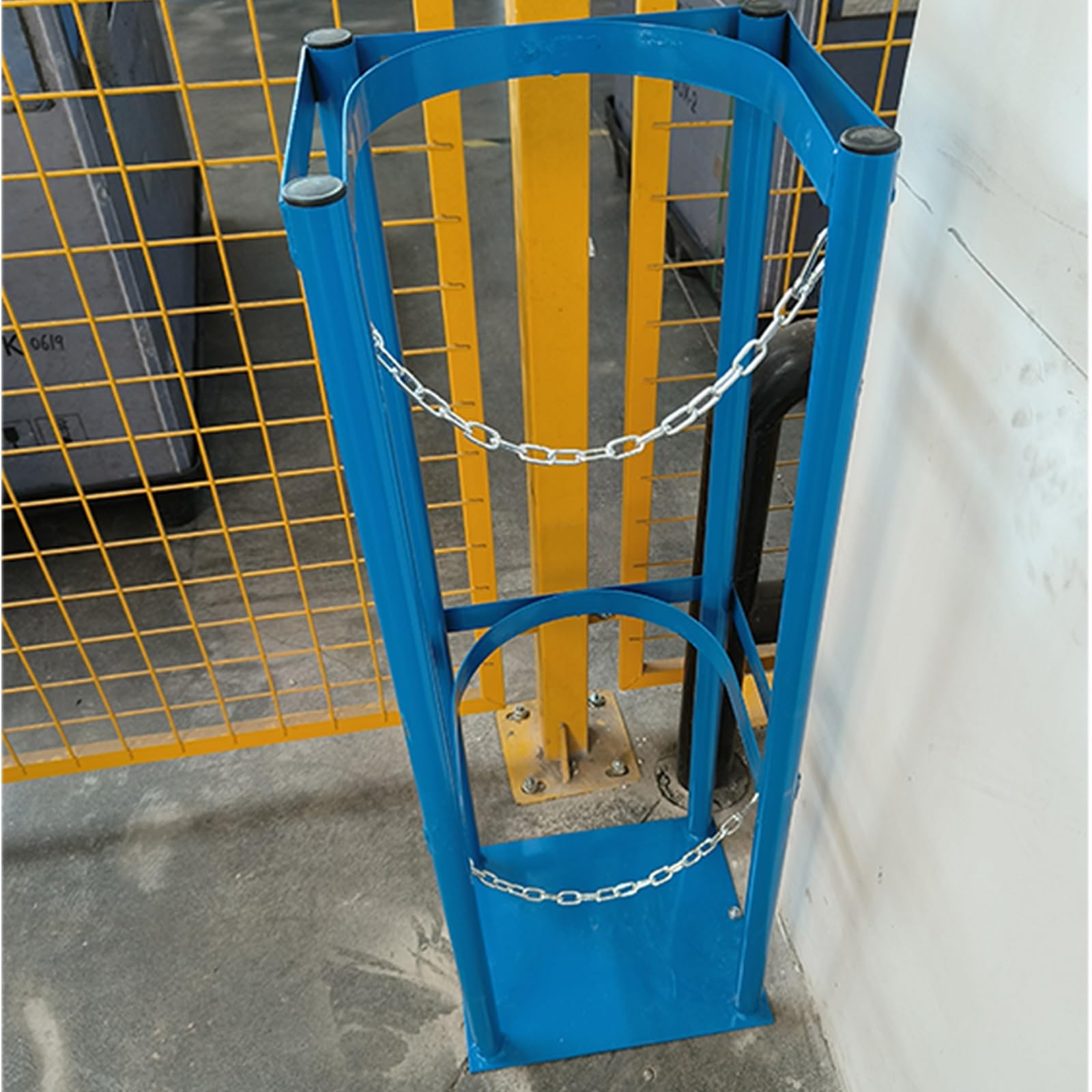 Generico Carrello portabombole Alto in Acciaio con Ruote, Carrello per Ossigeno medicale in Alluminio per Interni ed Esterni, Robusto Supporto per bombole in Acciaio - Catena Regolabile per Un deposi