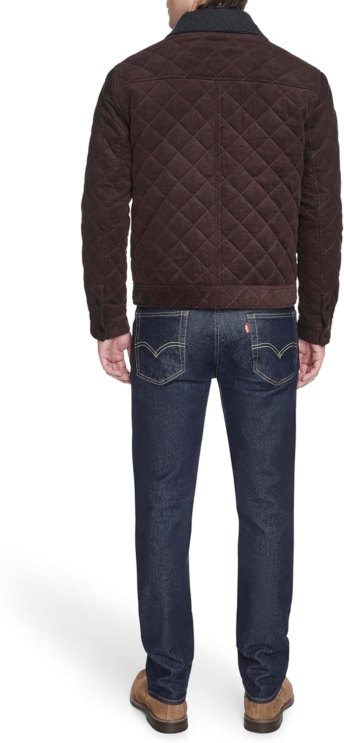 Cole Haan Men's Diamond Quilt Corduroy Barn Jacket