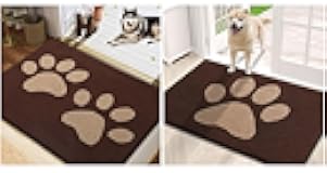 Buganda Dog Door Mat for Muddy Paws, 2 Pieces, Indoor Doormat Size 40 x 32 and 30 x 20 in Brown, 2 Item Bundle