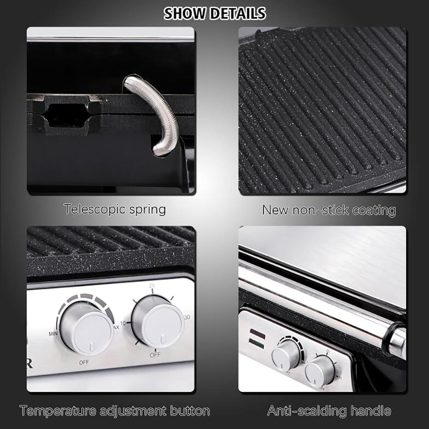 Sandwich Maker, Panini Press Sandwich Maker with Nonstick Surface Breakfast Electric Grill Easy to Clean, Indicator Light, for Breakfast Grilled Cheese Egg Bacon and Steak