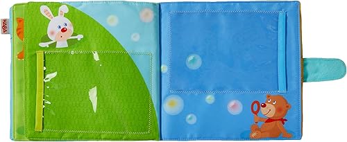 Miniatura 3 de HABA My First Photo Album  Libro de tela suave para bebé, álbum de bebé para (8) fotos de 4 x 6 pulgadas, juguetes sensoriales para bebés, libros de