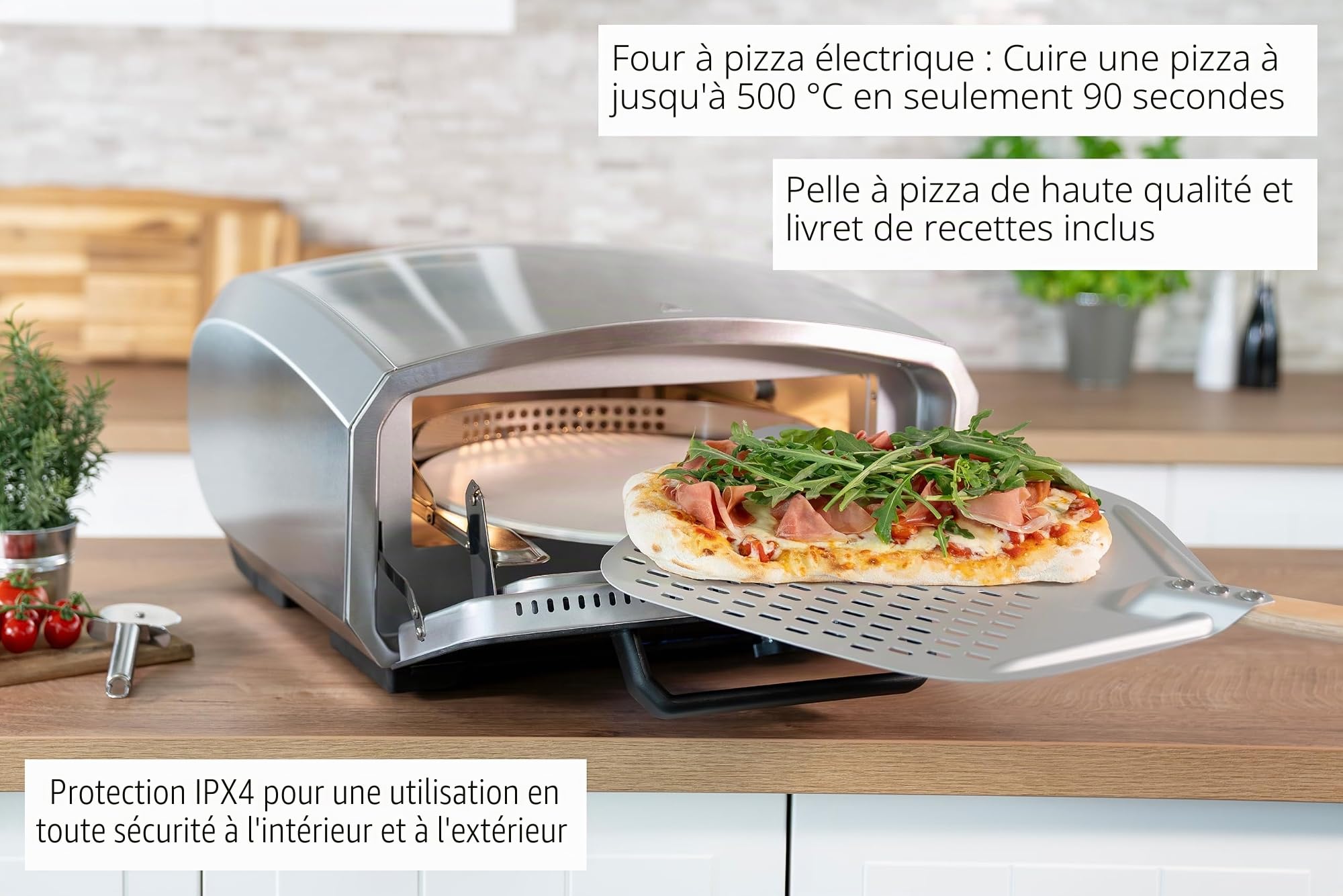 Unold 68916 Pizzaofen Enzo Inkl. Pizzastein, 500?c (68916)