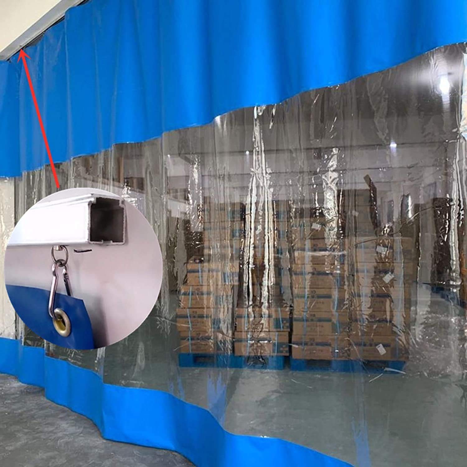 Lijinbo - Lona de protección, paneles de cortina transparentes, lona de PVC ignífugo, impermeable, con ganchos de metal para terrazas, patio, cobertizo de coche personalizable
