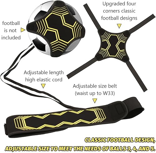 Miniatura 3 de Entrenador de fútbol para patadas de espalda, 2 unidades, ajustable, para niños y adultos, para disparar, pasar, malabares, lanzar voleibol, rugby