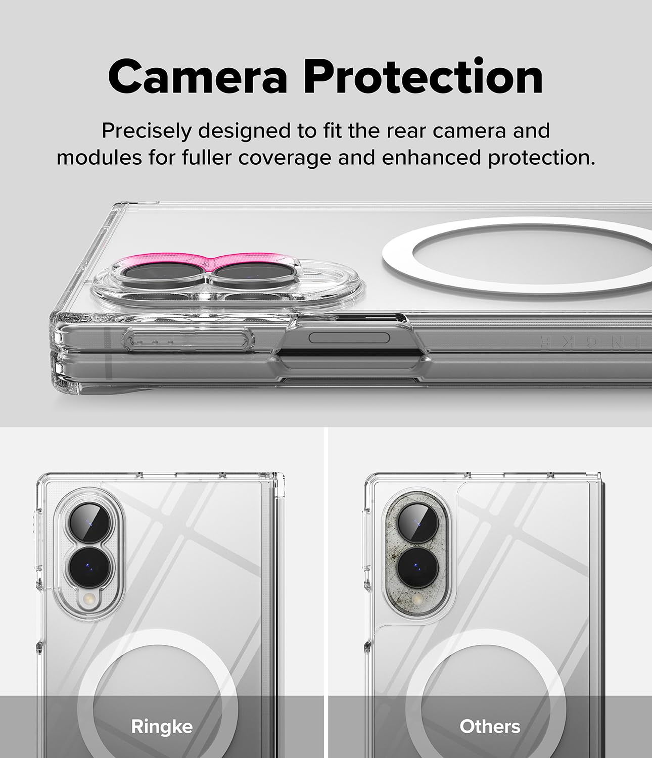 Ringke Fusion Flap Magnetic per Cover Samsung Galaxy Z Fold 8 - Clear | Compatibile con accessori magnetici, sottile, leggero, resistente ai graffi