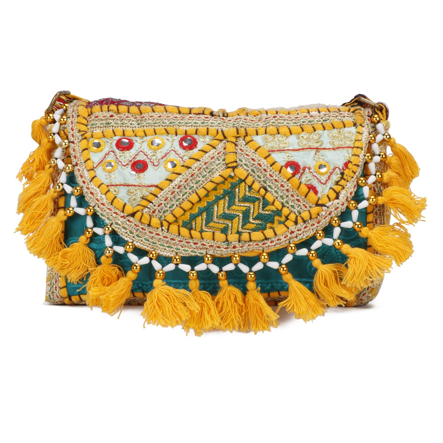 Shanvi Handicraft Handmade Cotton Ethnic Rajasthani Embroidered Bags for Women Sling Clutch with Handle Purses for Ladies Girls (design 3) (B0BZ4KFQW8) Amazon Price History, Amazon Price Tracker