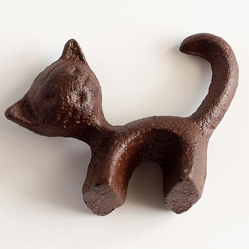 Miniatura 2 de Figura de gato de hierro animal gatito pisapapeles escritorio ornamento regalo