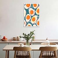 Vista 6 de Póster retro de huevos fritos con alimentos y huevos, arte de pared, cocina, impresiones estéticas, pintura para el hogar, cocina, restaurante
