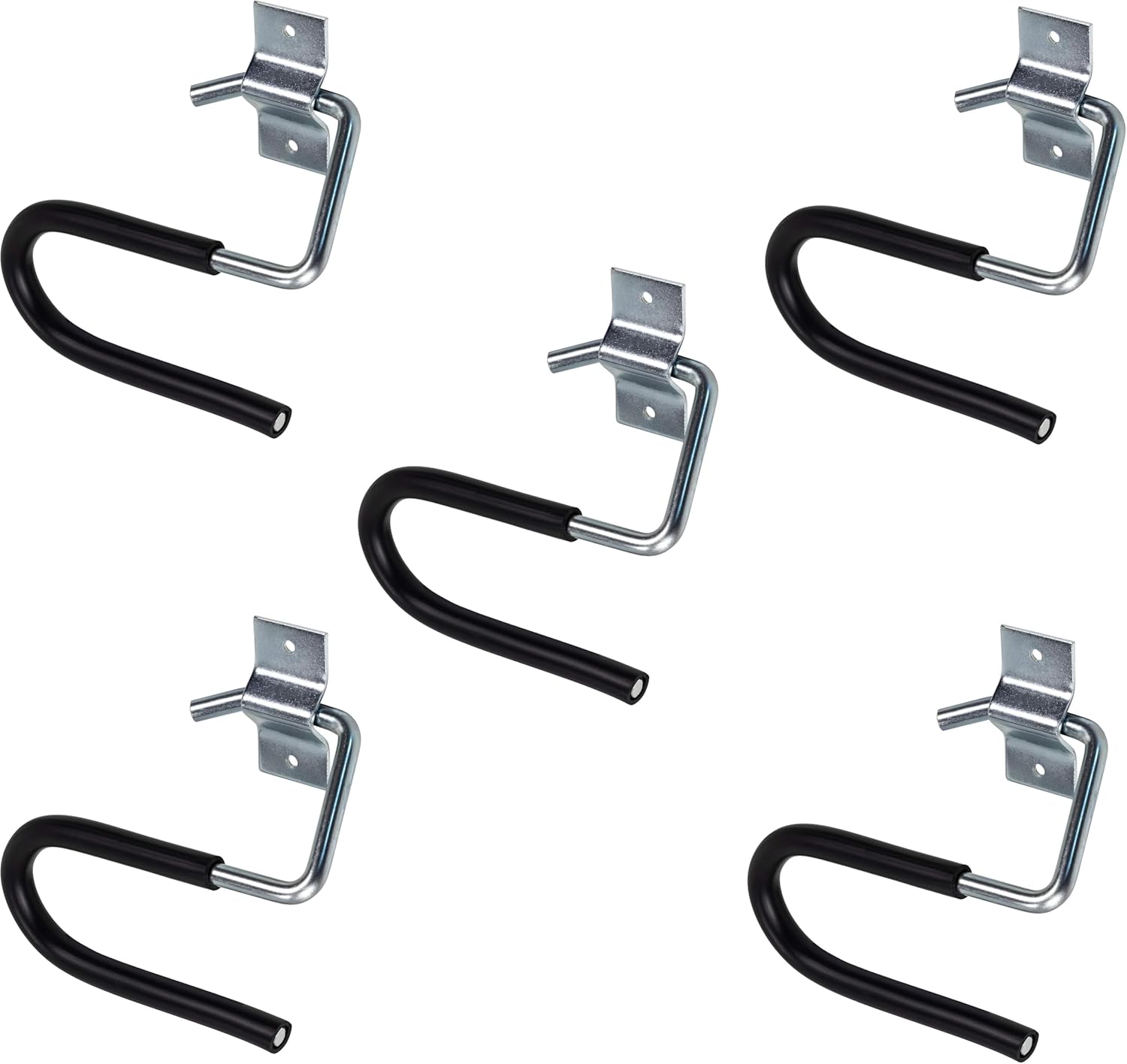 Gedotec Wall Mount Ski Hooks Galvanised Steel Rubberised Pack of 5