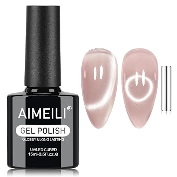 AIMEILI Cat Eye Gel Polish 15ml with Magnet - Hema Free, Vegan, Cruelty Free - Shimmer Glitter U V Gel with Long Lasting Shine for Nail Art DIY & Salon 1277