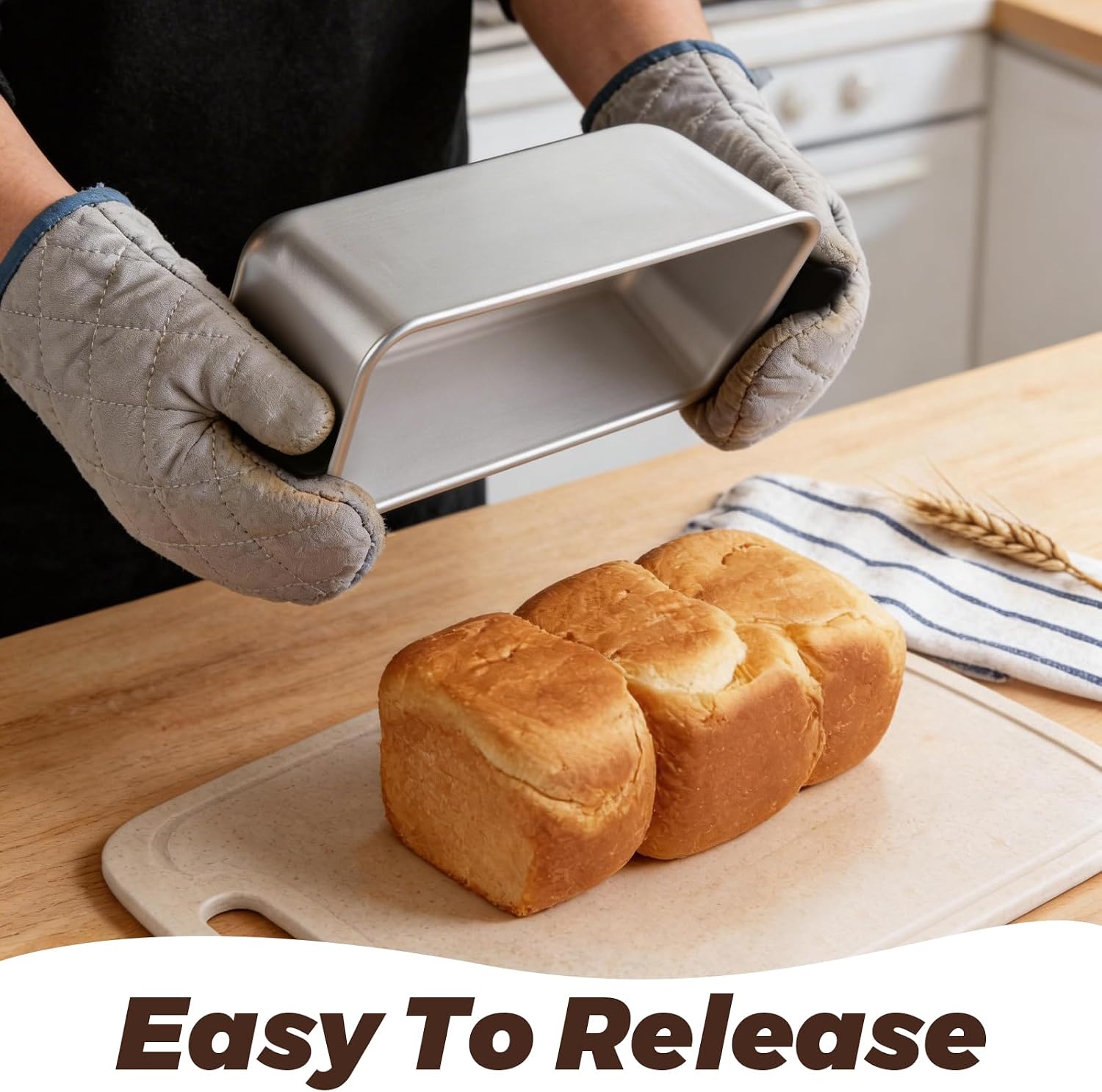 AKOLAFE 4 Pack Aluminum Loaf Pans 8x4 Inch Banana Bread Pan for Homemade Bread Loaf Pan for Baking Bread Tins for Baking Loaf Pans for Oven Sourdough Bread Baking Pan Metal Sandwich Loaf Bread Pans