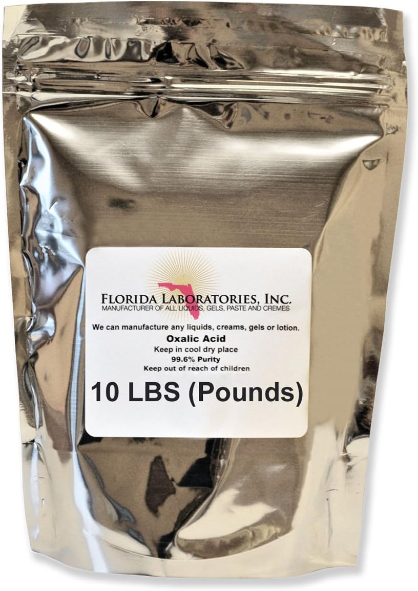 OXALIC Acid 99.6% 10 Lb. Deck, Crystals, Metal Cleaning- Rust Removal, Wood Stain Remover and More!