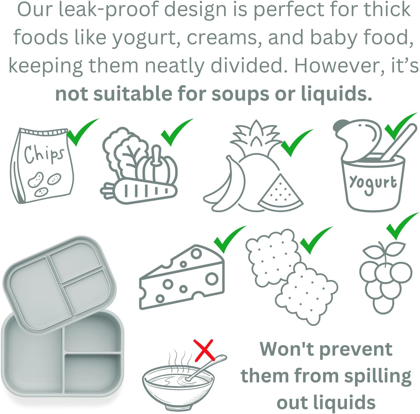 Ali+Oli Bento Box Bundle (Beige & Blue), BPA-Free, Leak-Proof, Food Grade Silicone, Durable Lunch Boxes for Kids, Ideal for School, Travel, and Picnics