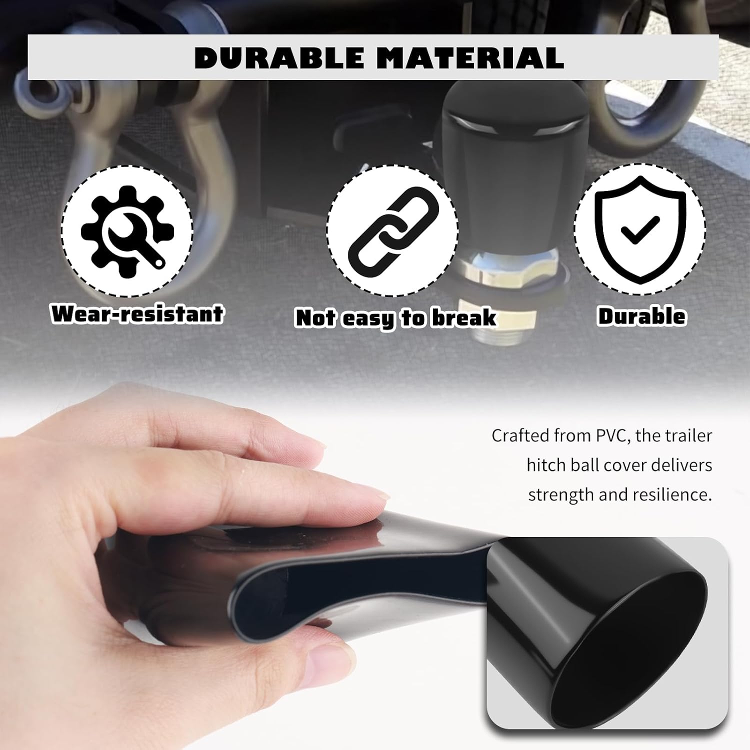 3PCS Trailer Hitch Ball Cover Kit,1-7/8",2",2-5/16" Trailer Ball Cover for Protecting Trailers Balls,Multi-Size Trailers Accessories Balls Hitch Covers for Boat Truck