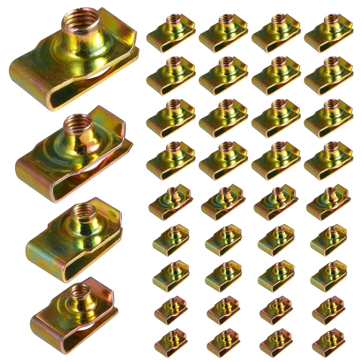 80 Piece U-Clip Nut Set for Auto Car, M4 M5 M6 M8 U-Nut Assortment Kit, Suitable for Dashboard, Door Panel, and Interior of Cars and Motorcycles