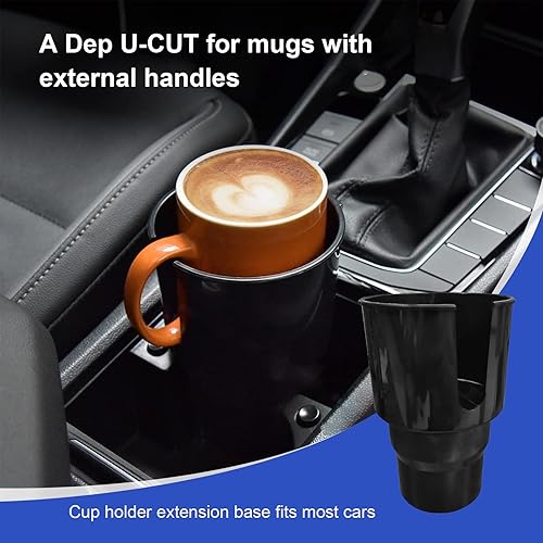 Miniatura 6 de Expansor de portavasos para automóvil, adaptador de expansor de portavasos de automóvil de 4 pulgadas, expansor desmontable para taza de café