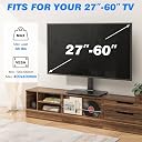 Rfiver Table Top TV Stand Base with Universal Mount Bracket for 27" to 60" TVs, Height Adjustment for Better Viewing, Black Tempered Glass Base and Strong Steel Design gallery image
