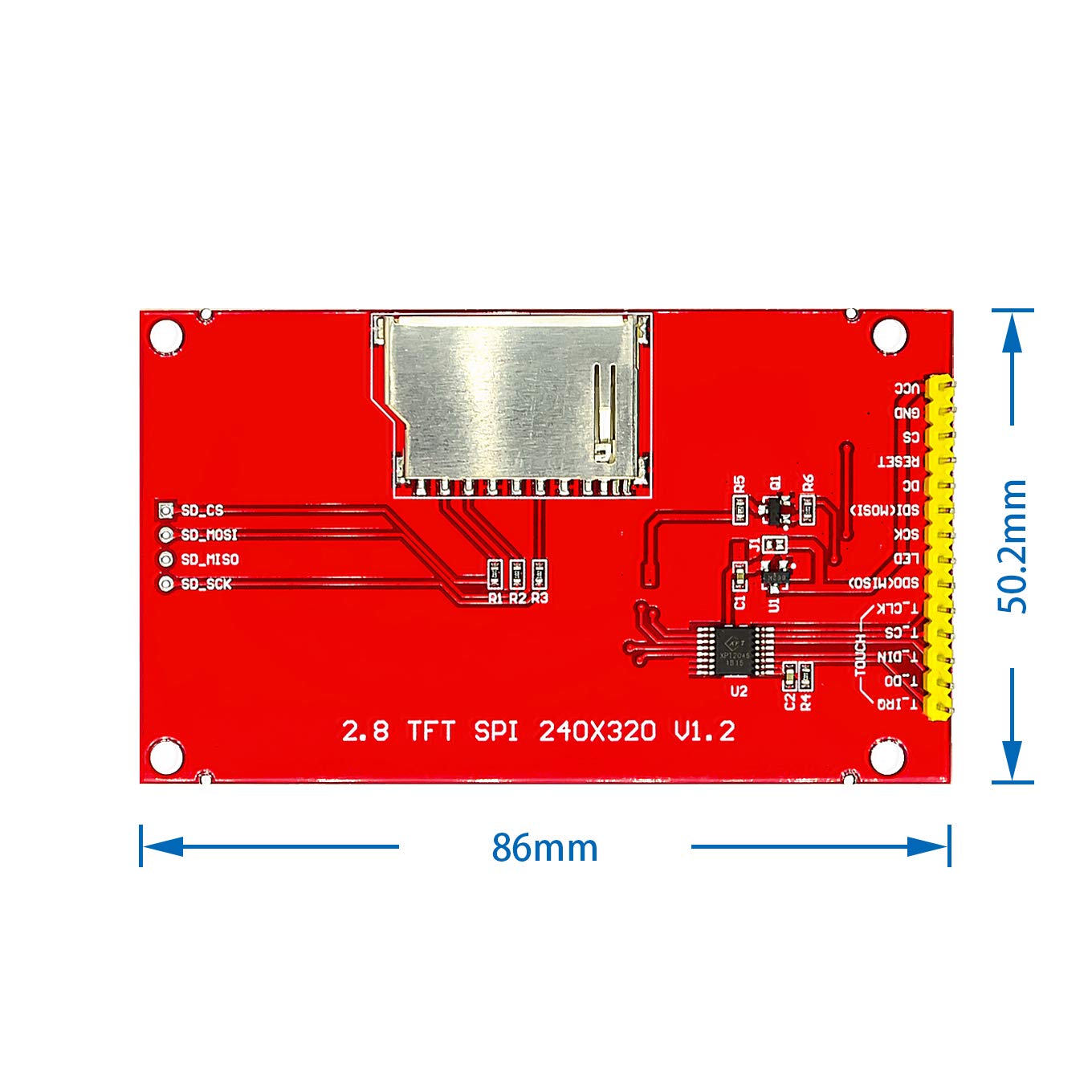 5PCS 240x320 2.8" SPI TFT LCD Touch Panel Serial Port Module with PBC ILI9341 2.8 Inch SPI Serial White LED Display