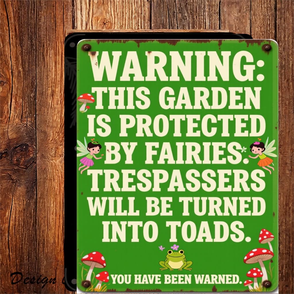 a Vintage Humorous Trespassing Warning Sign - a Sturdy Iron Wall Plaque Perfect for Home And Garden Decoration, Deterring Trespassers by Turning Them Into Frogs,