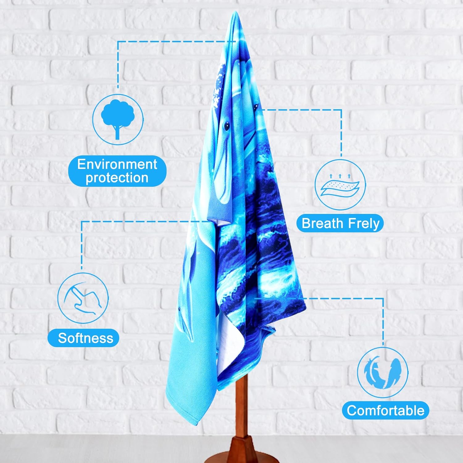 Genovega 2 Packs Oversized Beach Towel Set Extra Large Big XL Pool Camping Swim Clearance Towels 36x72 Soft Blanket Cruise Essentials Accessories Must Haves Vacation Necessities Adult Stripe Dolphins