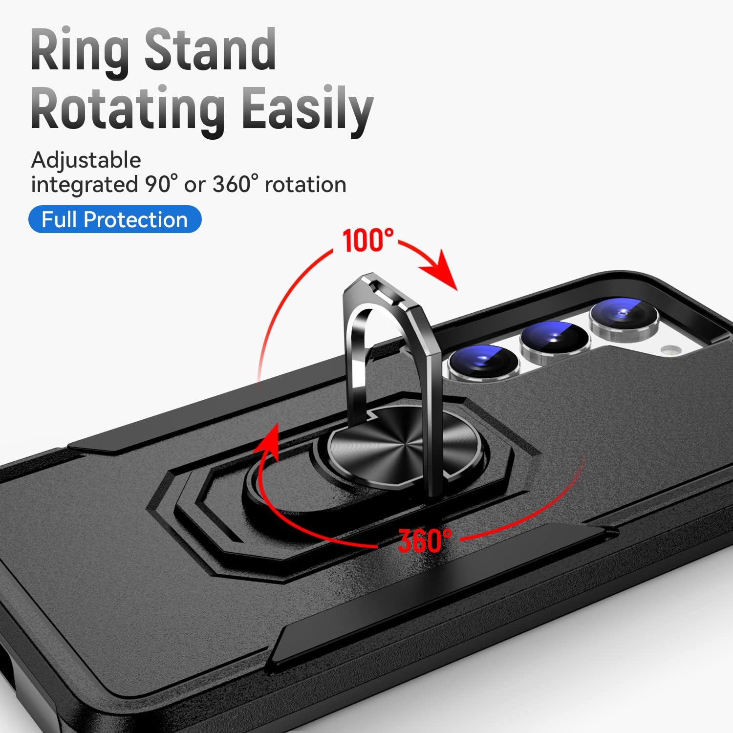 for Samsung Galaxy S23 Plus Case Galaxy S23  Case with Kickstand Armor Magnetic Ring Rugged Protective Military Grade Shockproof for Galaxy S23 Plus Phone Case (Black)