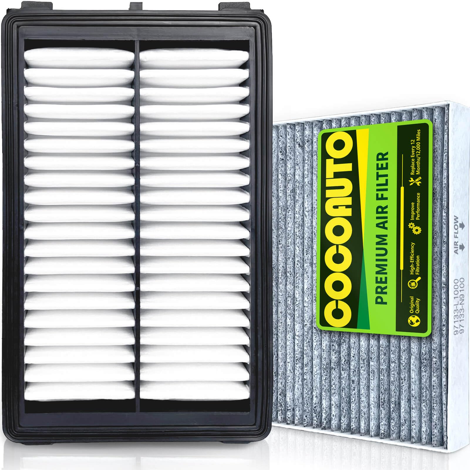 Photo 1 of (2.5L Gas) COCOAUTO Engine & Cabin Air Filter Kit for Tucson (2022-2026), NOT FOR HYBRID, Santa Fe/Sorento (2021-2026), Sonata (2024-2026), fits Sportage 2023-25, 28113L1000, 28113N9000, PA99540