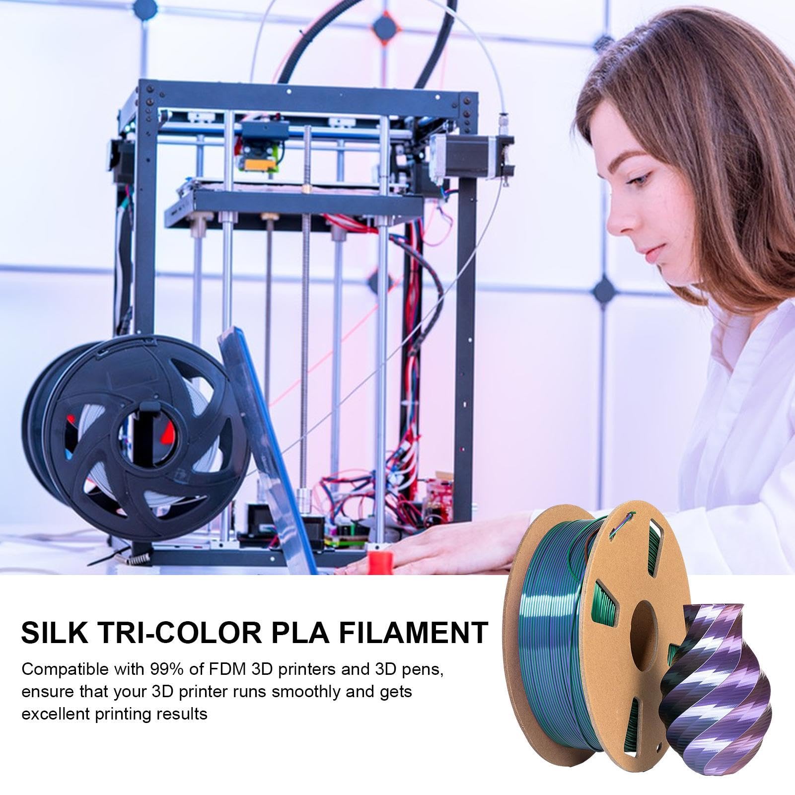 Filamento 3 Colores - Filamento PLA Tricolor De Seda | Impresión Novedad