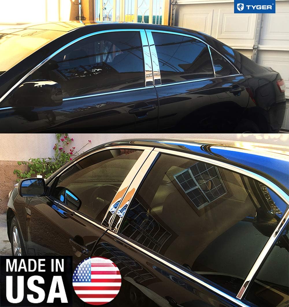 MaxMate Made in USA! Compatible with 2007-2011 Toyota Camry 6 PC Stainless Steel Chrome Pillar Post Trim