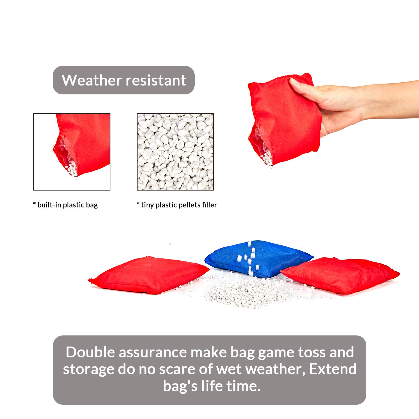 Weather Resistant Cornhole Bean Bags - Set Of 8 Bright American Flag - View #11