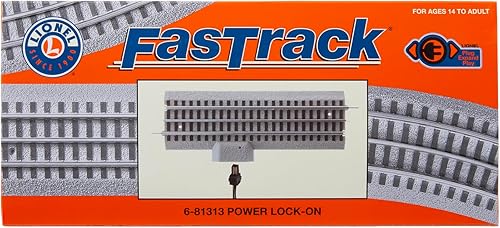 Miniatura 6 de Lionel FasTrack - Pista de tren recta de 10 pulgadas con puerto de enchufe Plug-Expand-Play