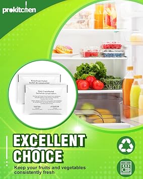 W10346771A Refrigerator Deodorizer, keep fresh packet replacement Compatible with Fresh Flow Produce Preserver Refills, Fit 2117689 AH3503014 EA3503014 PS3503014 P1KC6R1, 8 Packets- 4 Pack