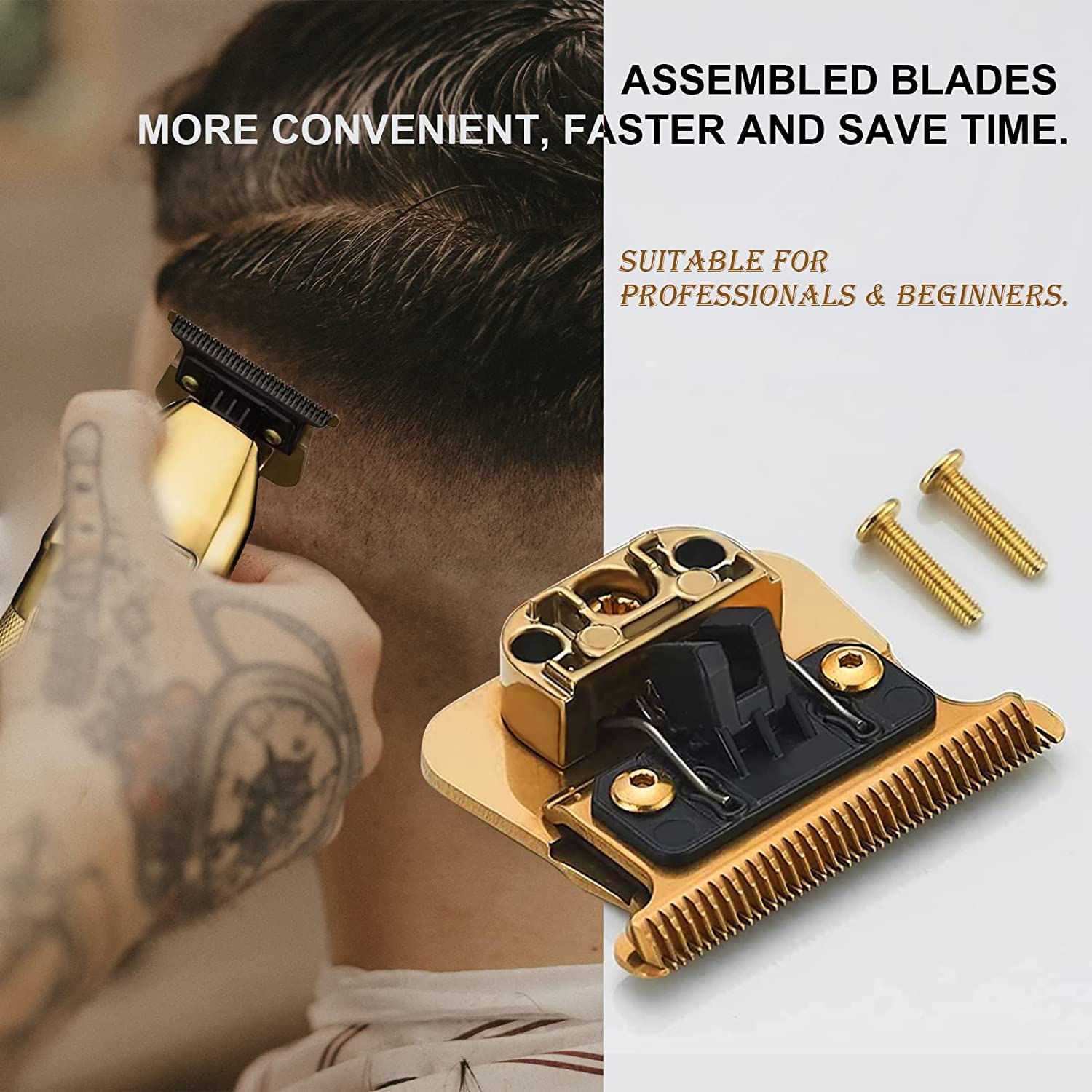 Lame di ricambio Gold FX compatibili con lame per trimmer BaByliss, lame di ricambio DLC compatibili con trimmer BaBylissPRO FX787 e FX726