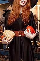 Vista 46 de TeeYee Cinturones de cuero elásticos renacentistas cintura elástica retro cinturón vintage moda medieval cinturón gancho cinturón Negro