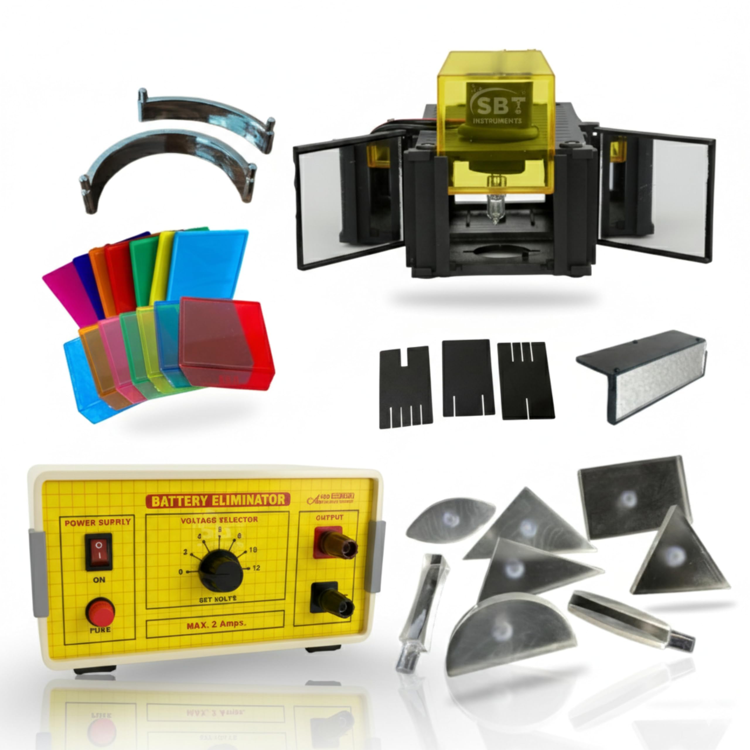 SBT Instruments Ray Optics Kit for Physics Light Reflection & Refraction Experiments | Educational Science Lab Equipment for Students, Schools & Colleges (Optical Exploration with Battery Eliminator)-image-25