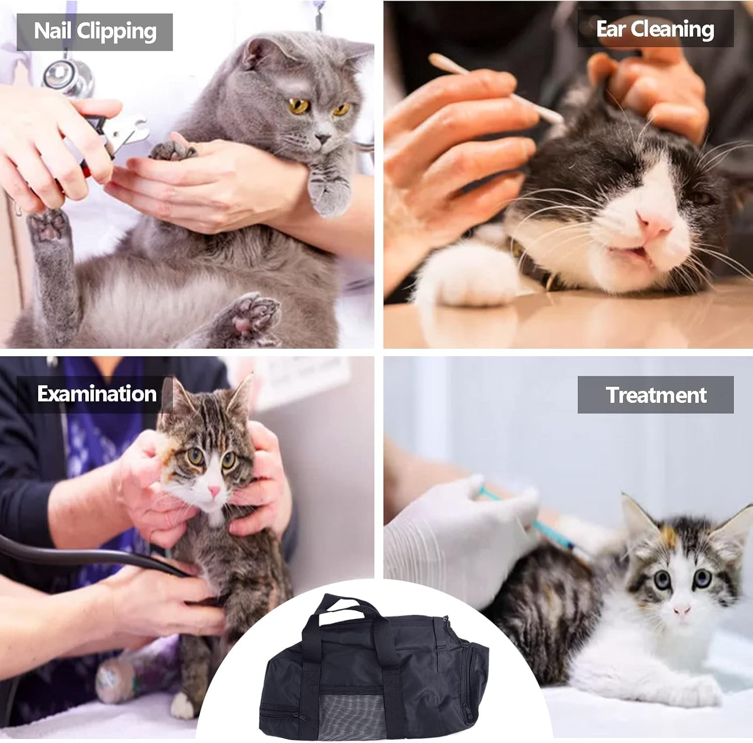 Zerodis Sac de Bain de toilettage pour Chat, Coupe-Ongles pour Chats, Nettoyage, toilettage, Lavage, Sacs de Douche, Sac de retenue pour Le Bain, Sac Anti-Rayures