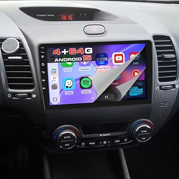 4+64G Radio for Kia Forte Cerato K3 2013-2018, 9 inch 1280 * 720 Touch Screen for Forte Car Stereo with Wireless Carplay/Android Auto/Bluetooth5.0/32EQ/GPS/5GHz WiFi/SWC + Backup Camera