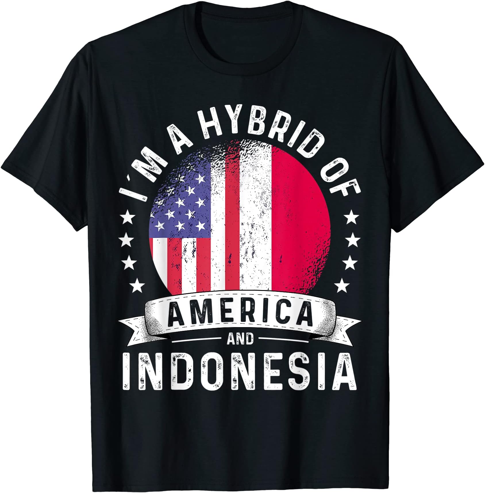Indonesian American Flag Indonesia Roots USAIndonesian American Patriot Grown Funny Flag Humor T-Shirt