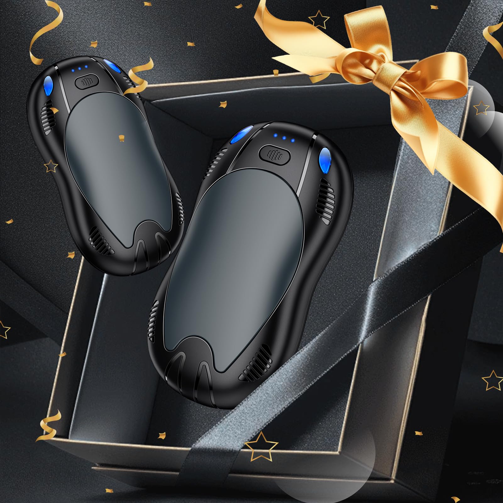 Handwärmer Elektrisch,Taschenwärme mit 10000mAh, Zweiseitige Heizung,Magnetische 2er-Pack,USB Taschenwärmer Wiederverwendbar mit 3 Wärmestufen,Winter Geschenke für Outdoor Camping,Weihnachten