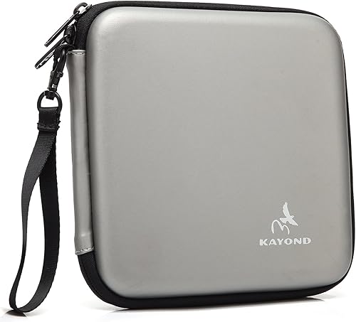 KAYOND Estuche de almacenamiento de viaje duro portátil para USB, DVD, CD, Blu-ray RewriterWriter y unidades ópticas (gris)