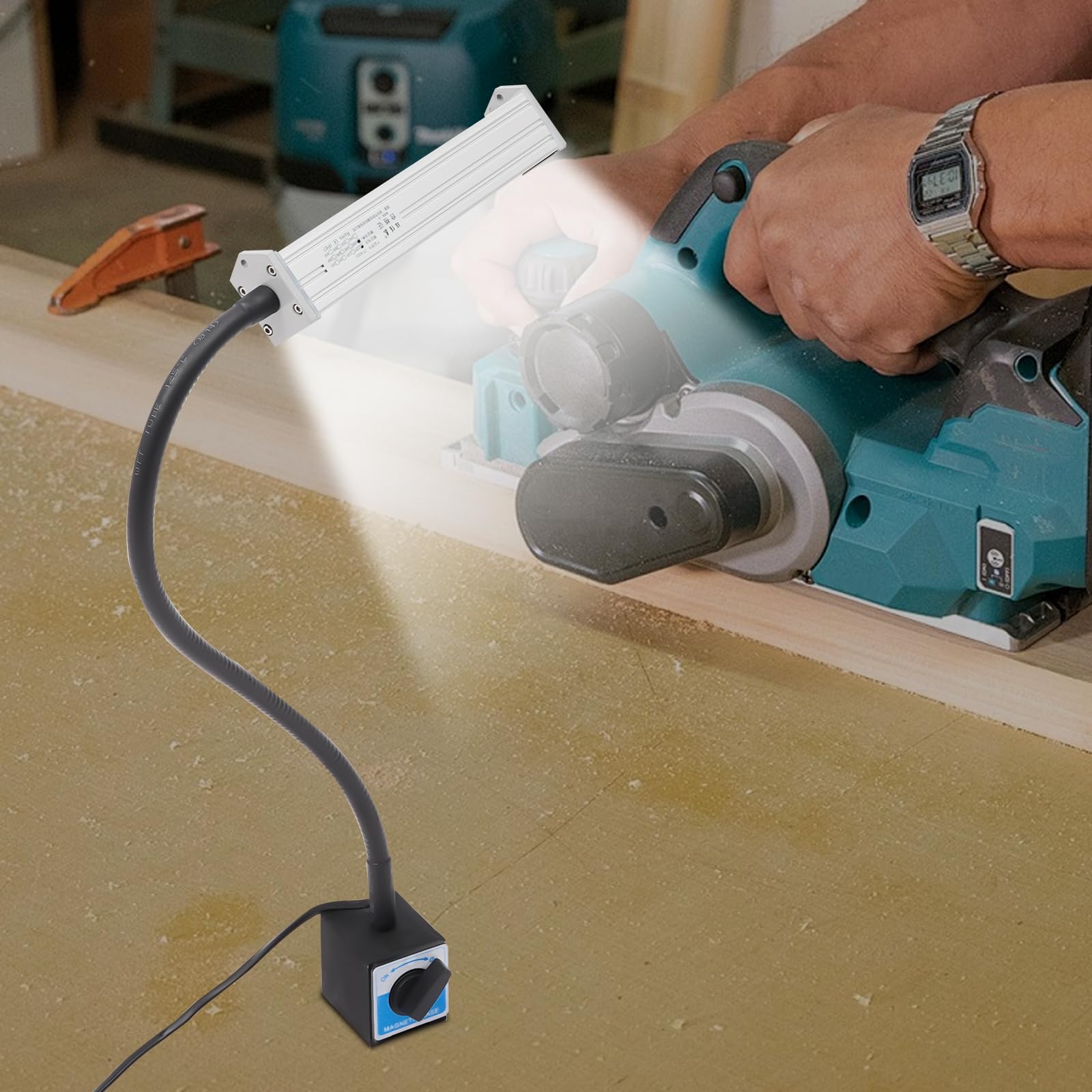 Magnetisches Licht, Led Arbeitsleucht 10W Schwanenhalst Ip67 Wasserdichtes Flexibles Schwanenhalslicht für Industrielle Beleuchtung Werkzeugmaschinenlicht für Werkstatt und Maschinenbau