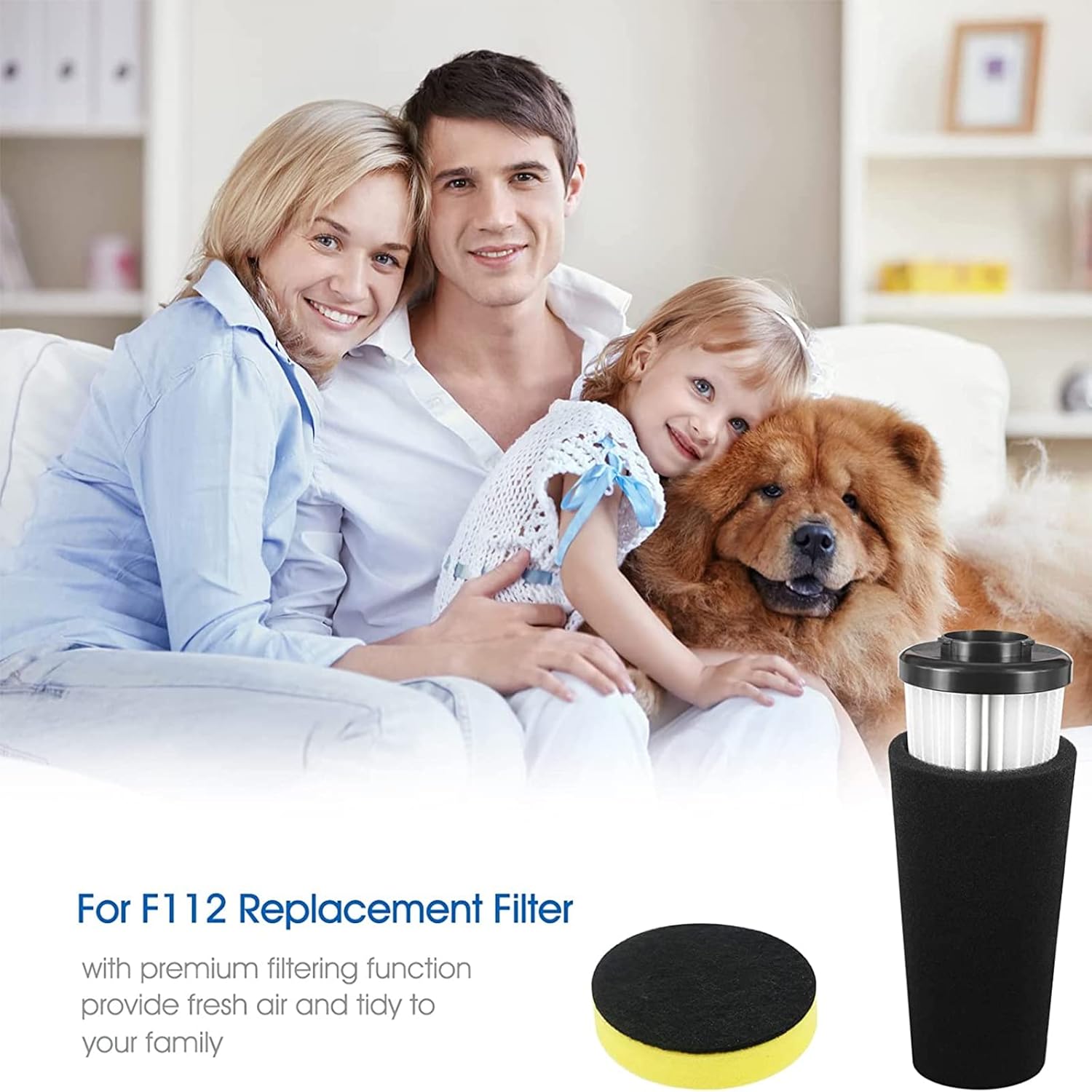 HAMVUS 4 Pack F112 Filter Replacement with 2 Pcs Foam Filter, Compatible with Dirt Devil Upright Vacuum Cleaner UD70174 UD70174B UD70164 UD70182 UD20124 UD70355B UD70167P UD70187 UD70186 UD70171