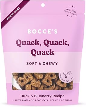 Bocces Bakery Quack Quack Quack Soft & Chewy Dog Treats Duck & Blueberry
