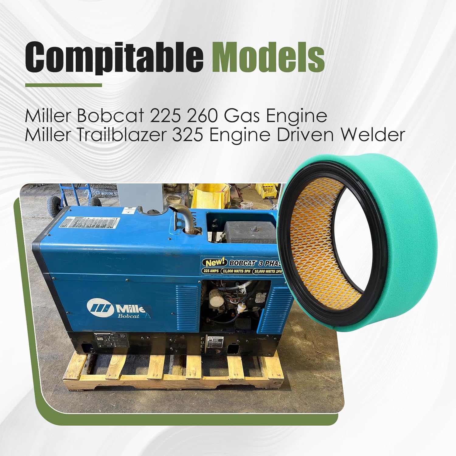 230015 Tune-Up Kit Compatible with Bobcat 225 265 Gas Engine & Trailblazer Engine 325 Welder Engine - Air Oil Fuel Filter Spark Plug Set Repalces 067007 066698 230016 230017 215984