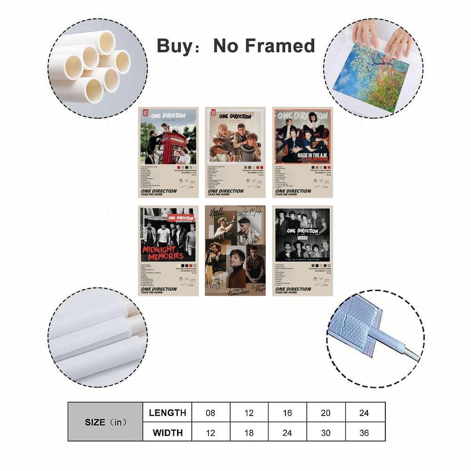 LJXOSKMK One Poster Direction Unframed (Set of 6) Album Cover Posters Music Canvas Posters For Bedroom Aesthetic Wall Art Posters & Prints 08x12inch(20x30cm) Style - Image 2