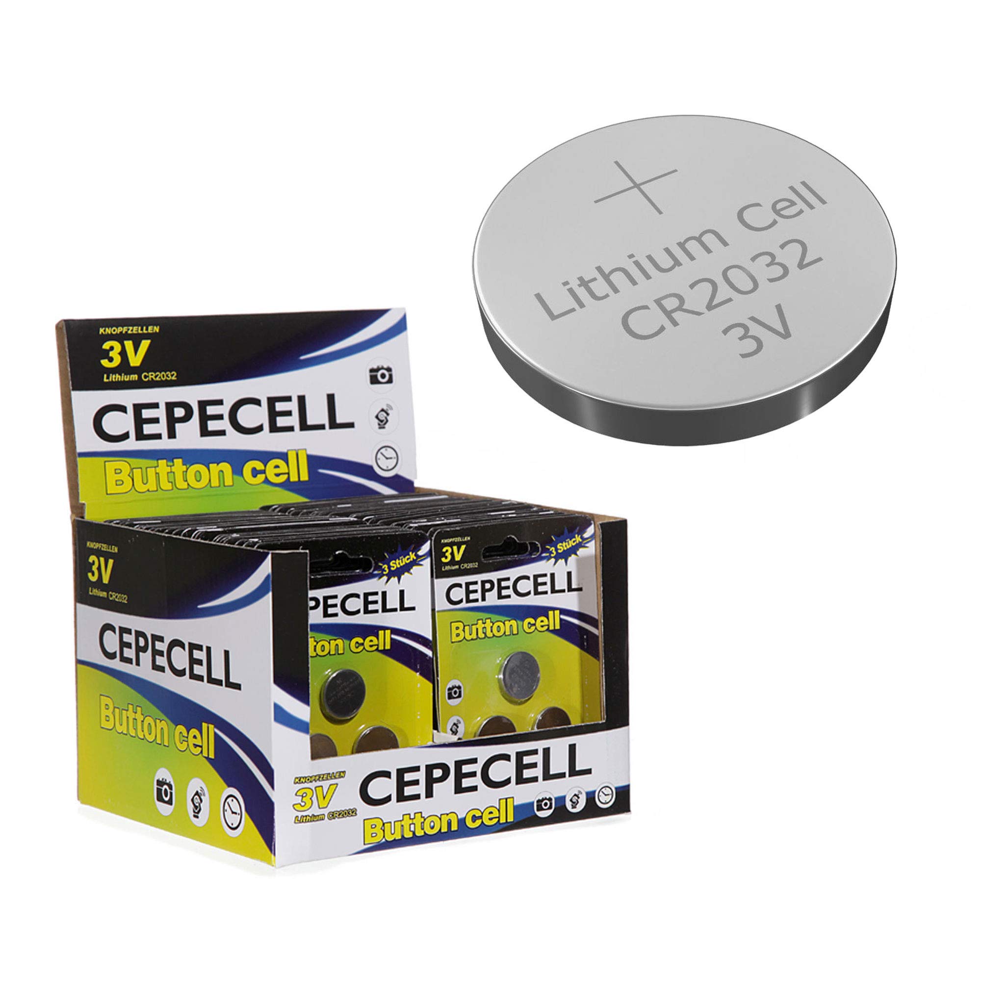 Knopfzellen 48 x 3er Set Lithium CR2032 Batterien Zelle Knopfzelle 3 Volt (48 x 3er Set Knopfzellen)