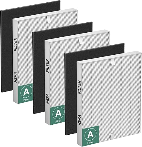 115115 Filtro A de repuesto compatible con Winix PlasmaWave purificador de aire C535 5300 5300-2 6300 6300-2 5000 9000 C909 AM90, 3 filtros H13 de