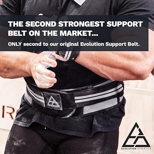 Miniatura 5 de Evolution Athletics - Cinturón deportivo para levantamiento de pesas para entrenamiento de fuerza, levantamiento de pesas o peso muerto