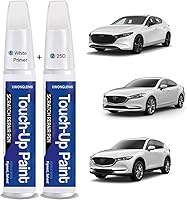 KWONGLONG 25D Snowflake White Pearl Touchup Paint for Mazda - 2-in-1 Exact Match Scratch Repair Pen (2-Pack)